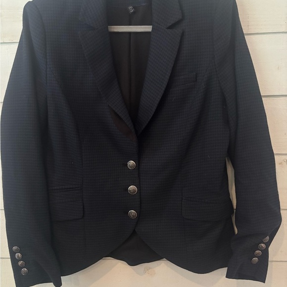 WHBM Black and Purple Houndstooth printed blazer in size 12. Great condition! - Picture 6 of 12